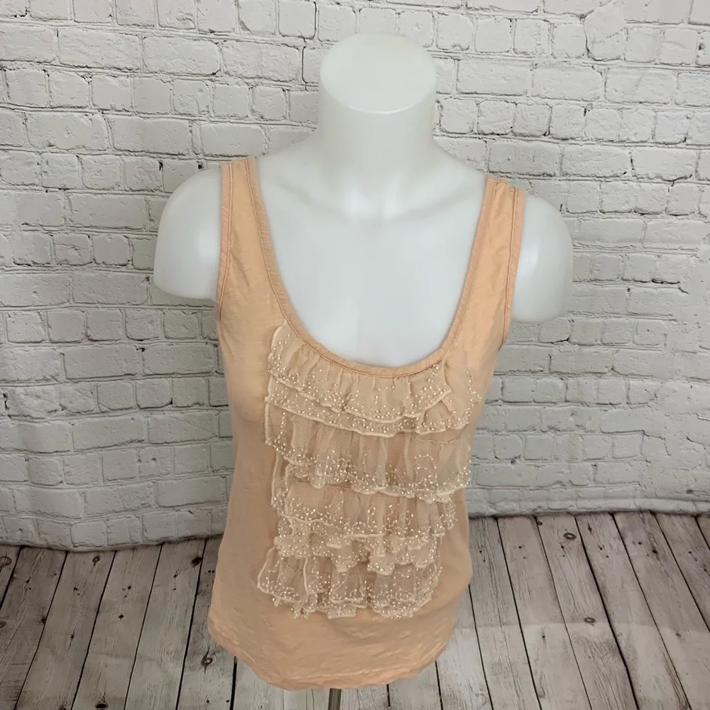 J. Crew Silk Ruffle Tank Top Size Medium